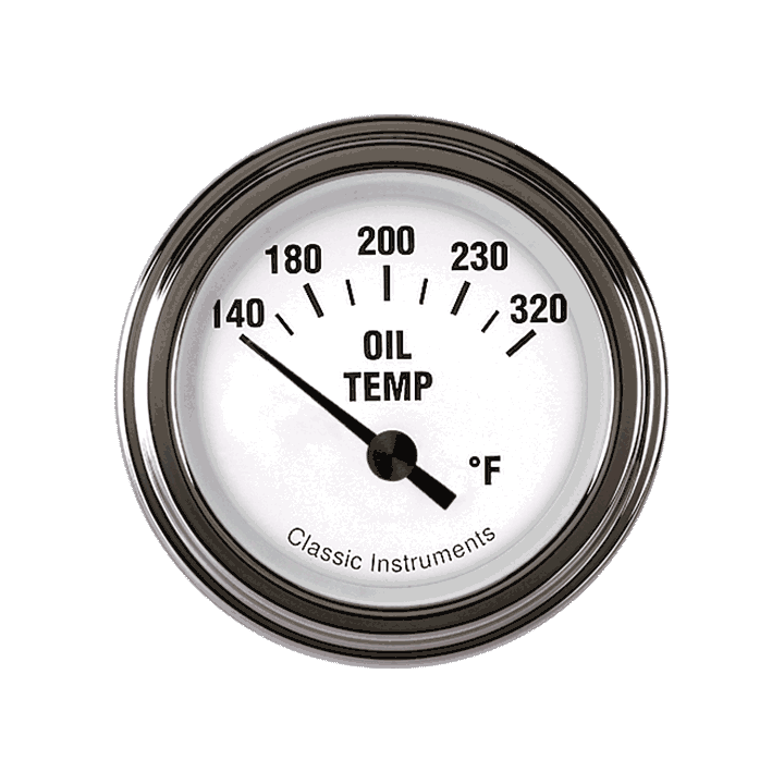White Hot 2-1/8" Oil Temperature Gauge