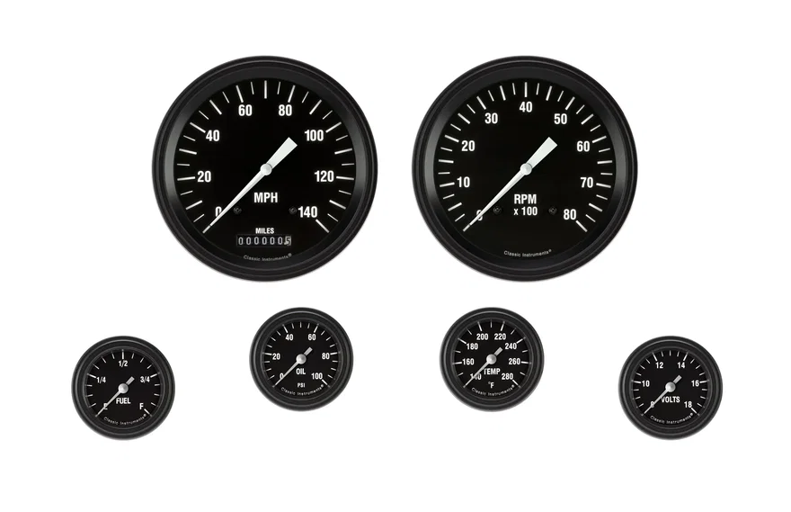Hot Rod 2-1/8" Full Sweep Six Gauge Set - GM