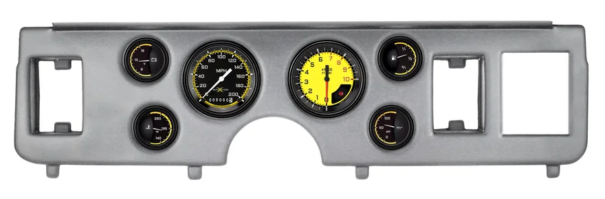 1979-86 Mustang AutoCross Yellow 6 Gauge Set Ford