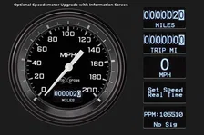 AutoCross Gray 3-3/8" Speedo & 2 Duals with Black Low Step Bezel Flat Glass Lens image 2
