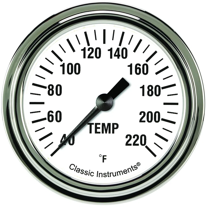 White Hot 2-5/8" Stock Eliminator Tempature Gauge