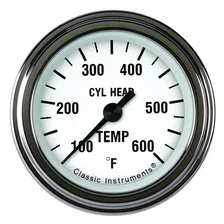 White Hot 2-1/8" Cylinder Head Tempature Gauge image 1