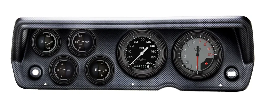 1970-76 Duster AutoCross Gray Six Gauge Set Mopar