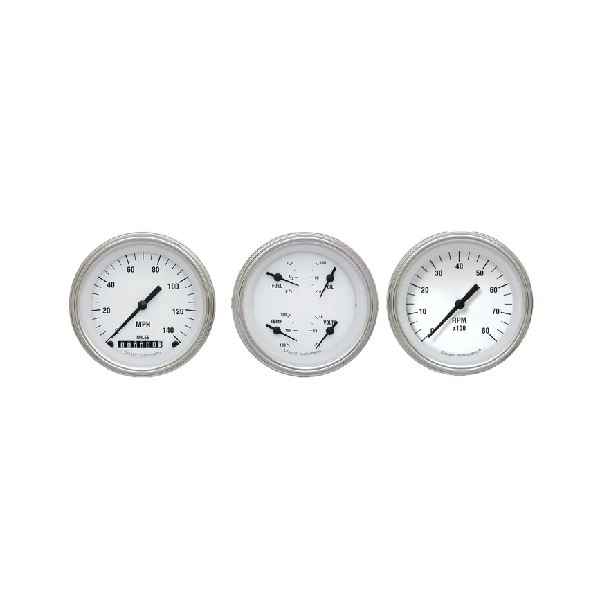White Hot 3" Speedo/Quad/Tach-GM