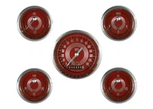 V8 Red Steelie Five Gauge Set image 1