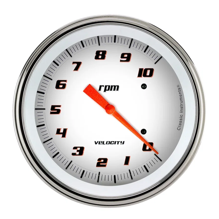 Velocity White 5" Tachometer Gauge (10K)