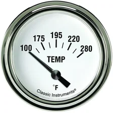 White Hot 2-5/8" Short Sweep Water Temperature Gauge image 1