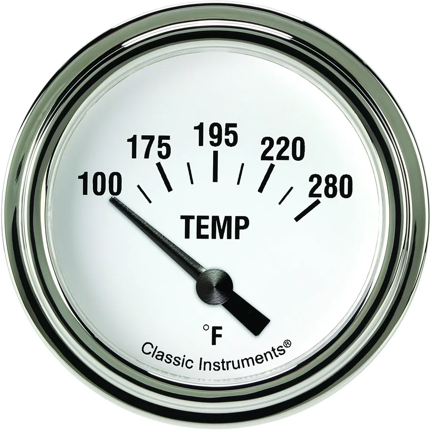 White Hot 2-5/8" Short Sweep Water Temperature Gauge