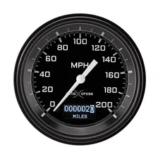 AutoCross Gray 3-3/8" Speedometer Gauge w/ Info Screen image 1