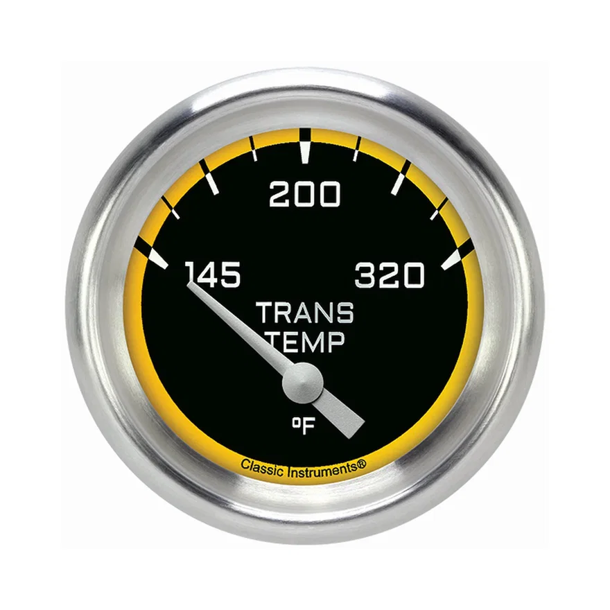 Autocross Yellow 2-5/8" Transmission Temperature Gauge