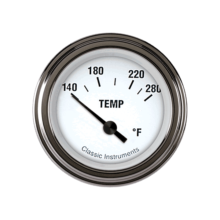 White Hot 2-1/8" Water Temperature Gauge