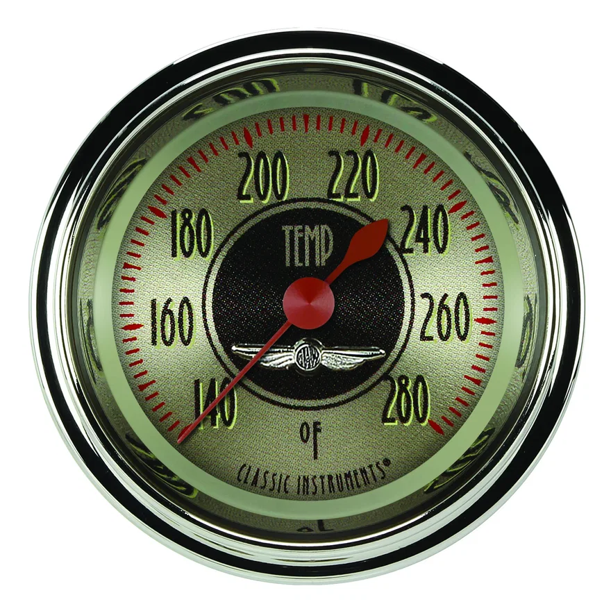 All American Nickel 2-1/8" Full Sweep Water Temp Gauge