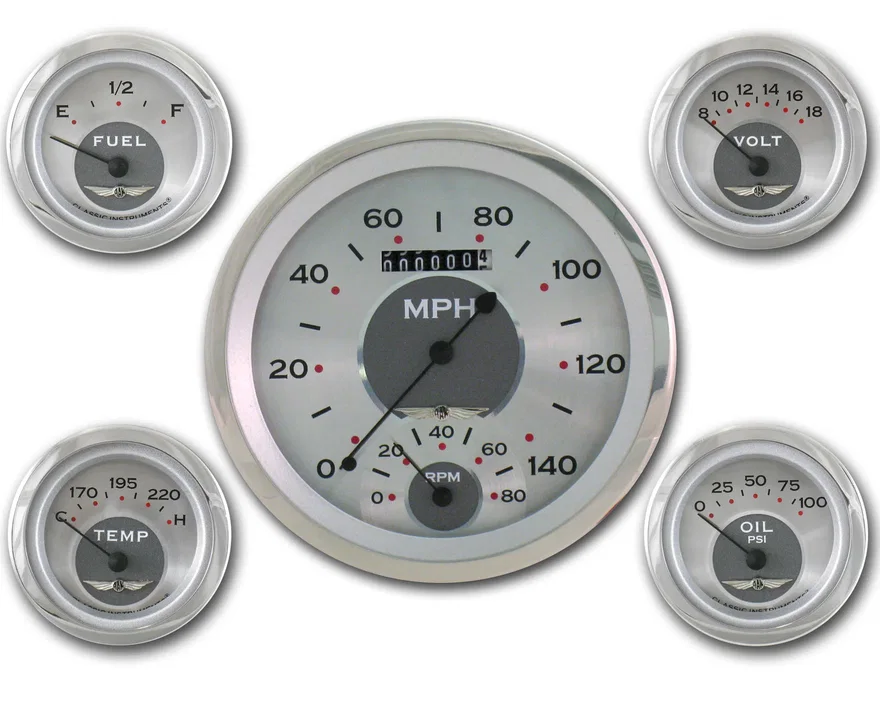 All American 5" Speedo/Tach w/ 2-1/8" Fuel/Volt/Temp/Oil GM