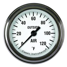 White Hot 2-1/8" External Air Tempature Gauge image 1