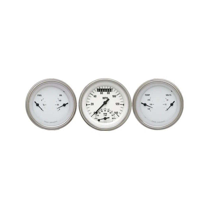 White Hot 3" Ultimate with Two 3" Gauges GM
