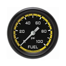 Autocross Yellow 2-5/8" Fuel Pressure Gauge (100 PSI) image 1