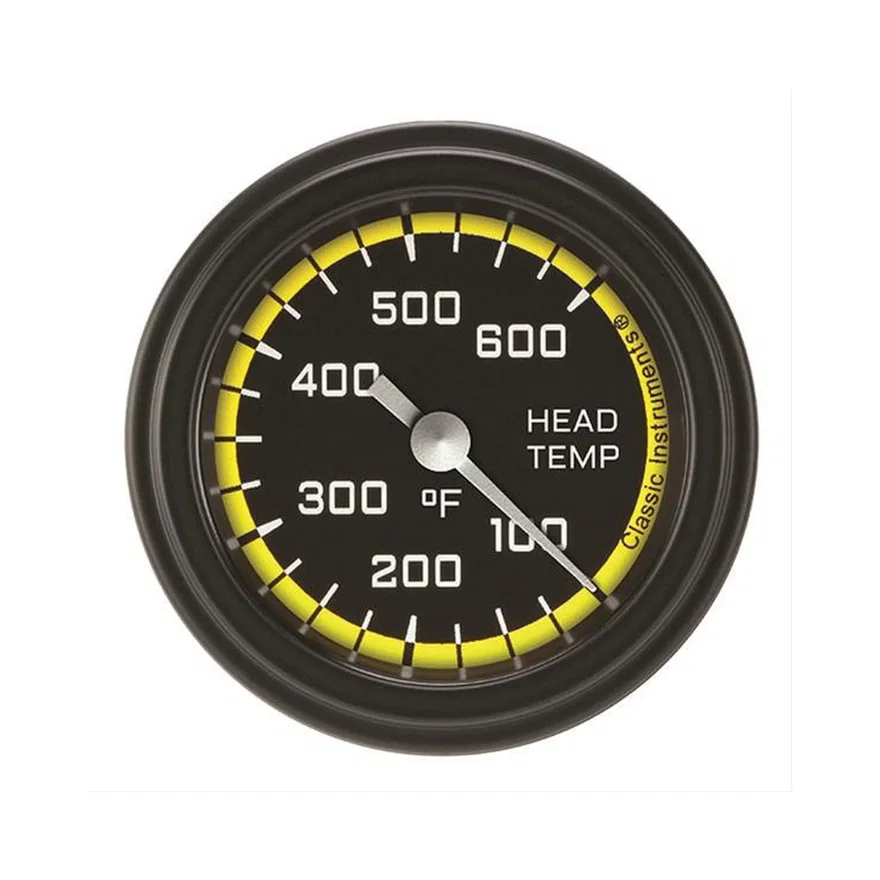 Autocross Yellow 2-1/8" Cylinder Head Tempature Gauge