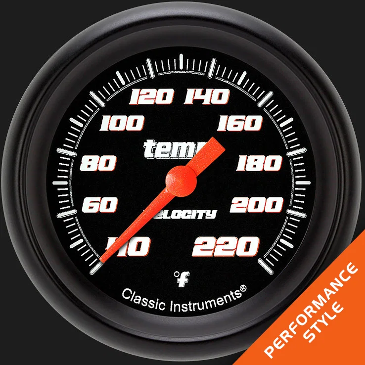 Velocity Black 2-5/8" Stock Eliminator Tempature Gauge