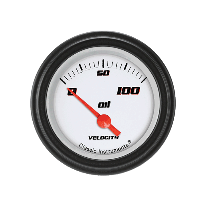 Velocity White 2-1/8" Oil Pressure