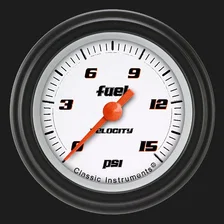 Velocity White 2-1/8" Fuel Pressure Gauge (15 PSI) image 1