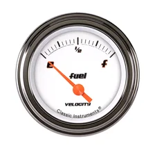 Velocity White 2-1/8" Fuel Level Gauge (1975-2010 Ohm) image 1