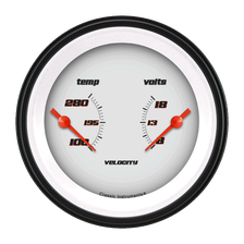 Velocity White 3-3/8" Temperature & Volt Dual Gauge image 1