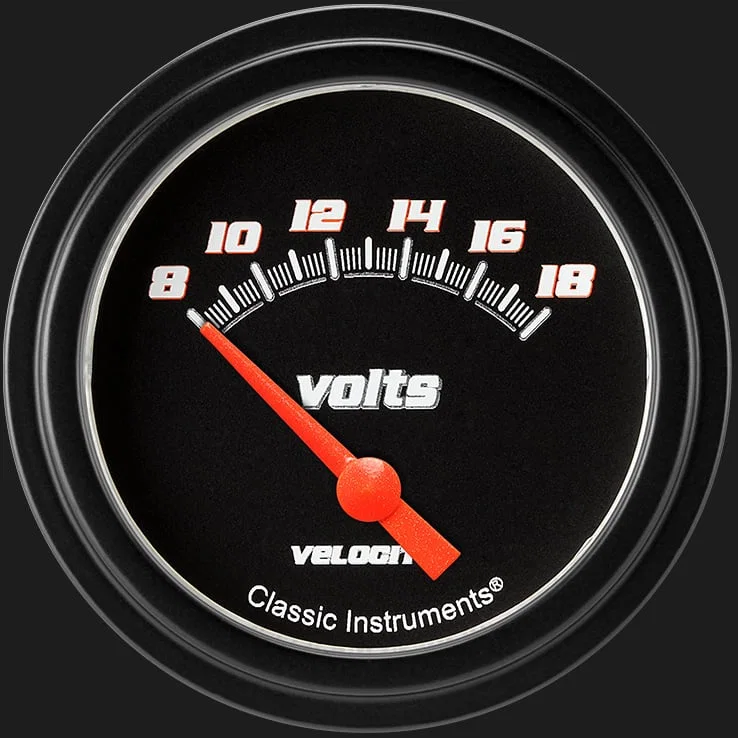 Velocity Black 2-5/8" Volt Gauge