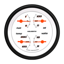 Velocity White 3-3/8" Quad Gauge image 1