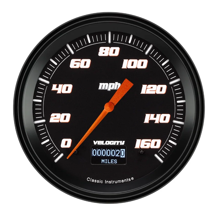 Velocity Black 4-5/8" Speedometer Gauge w/ Info Screen