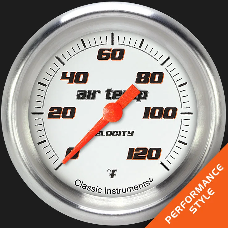 Velocity White 2-5/8" Outside Air Tempature Gauge