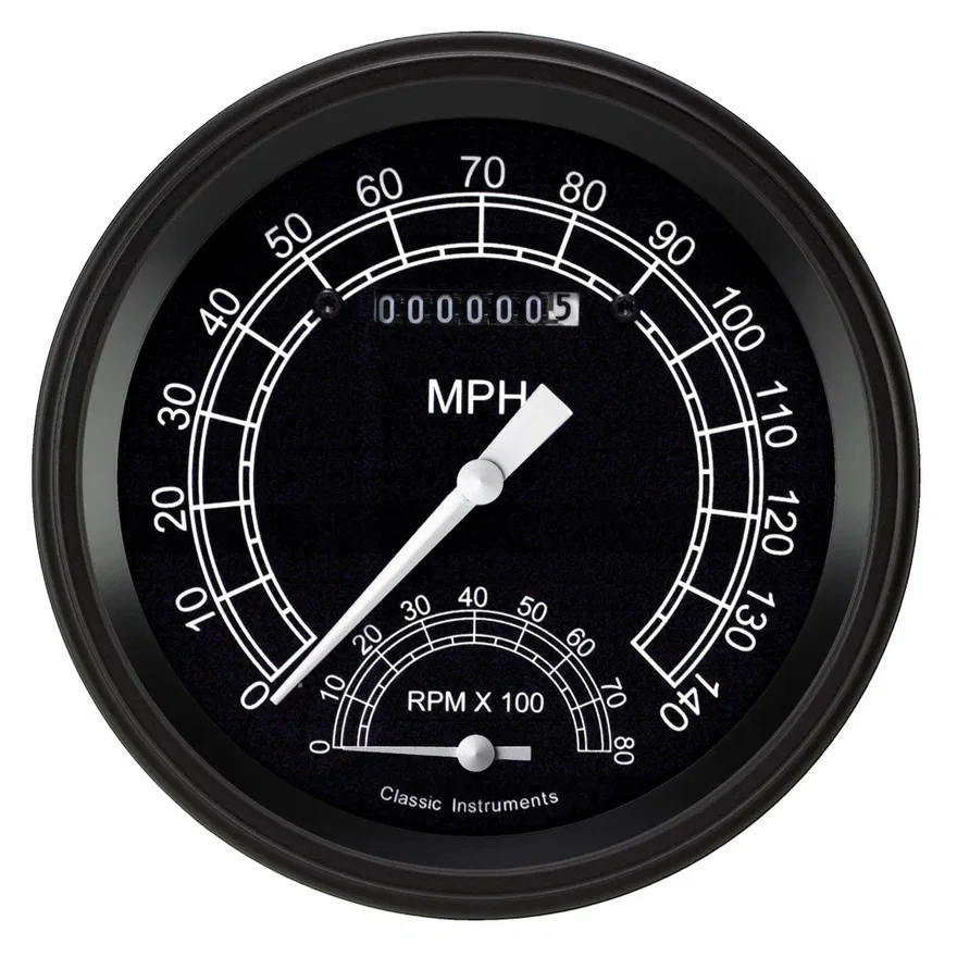 Traditional 5" Speedtachular Speedometer Gauge