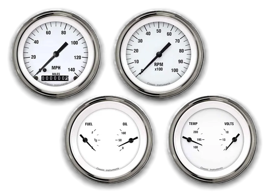 White Hot 3" Speedo/Tach/2 Duals-GM