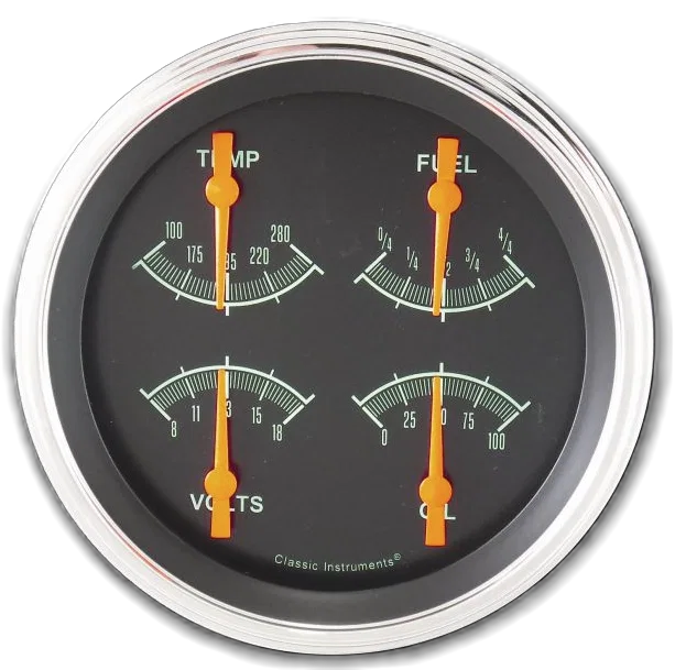 G/Stock 4-5/8" Quad Gauge (0-90 Ohm)