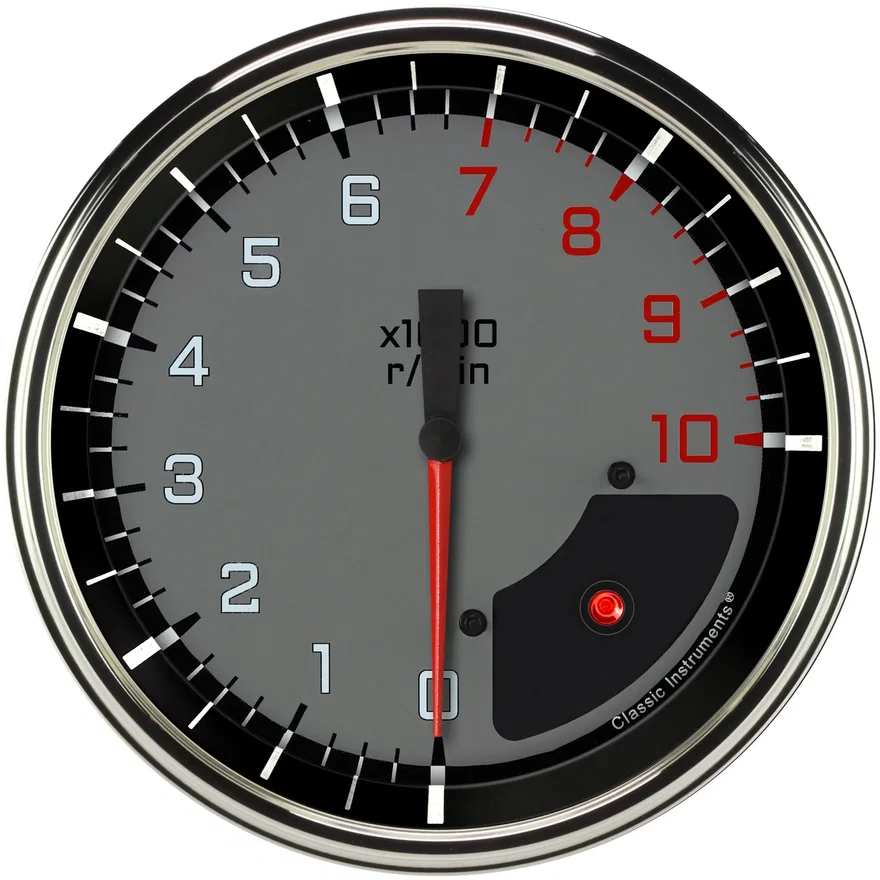 Autocross Gray 5" Tachometer Gauge (10K)