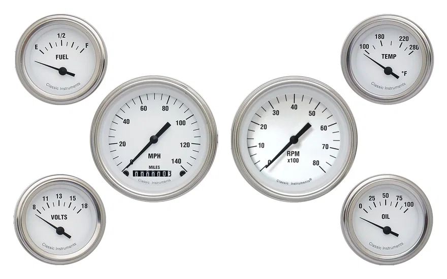 White Hot Six Gauge Set - GM