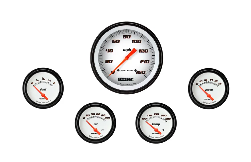 Velocity White Five Gauge Set