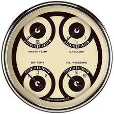 Nostalgia VT 5" Quad Gauge Set (240-33 Ohm) image 1