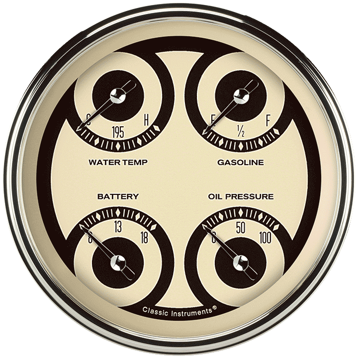 Nostalgia VT 5" Quad Gauge Set (240-33 Ohm)