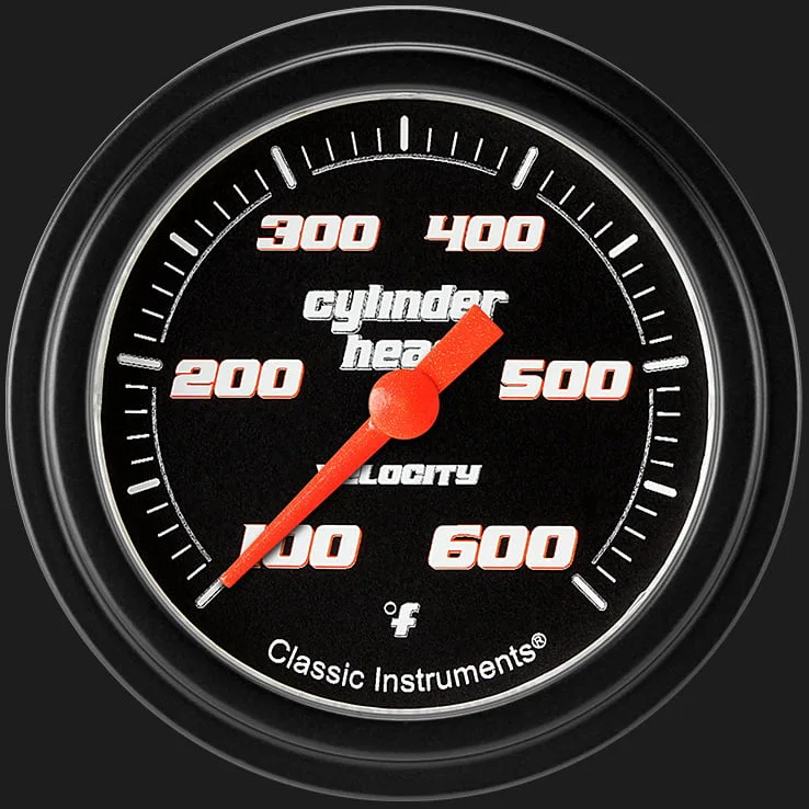 Velocity Black 2-5/8" Cylinder Head Tempature Gauge