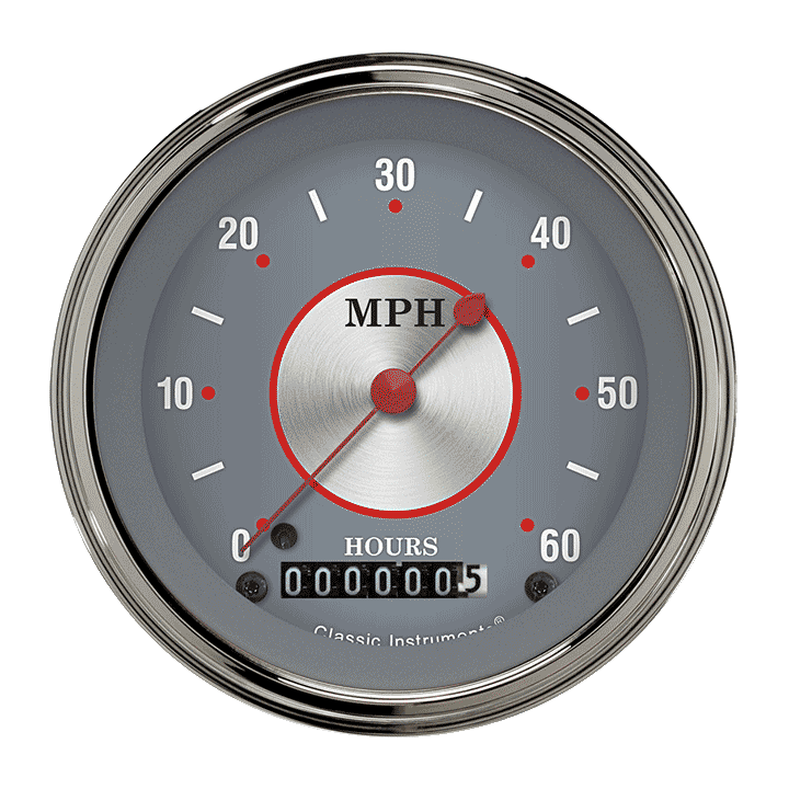 Silver Series 3-3/8" Low Speed Speedometer Gauge