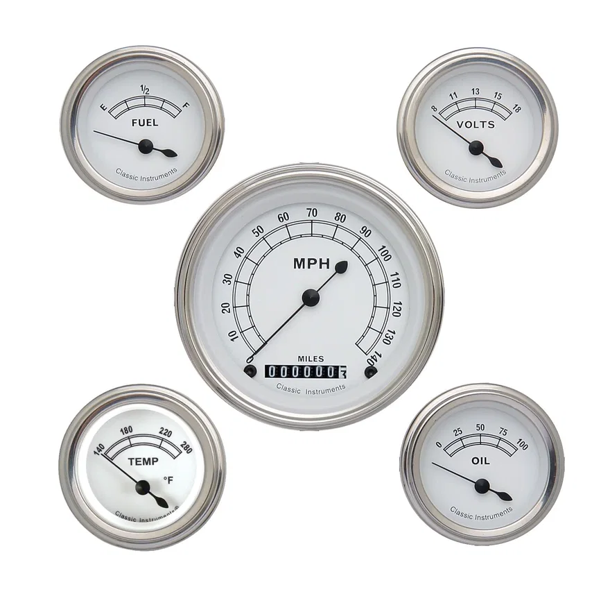 White Five Gauge Set