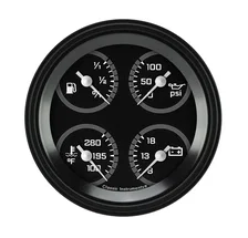 AutoCross Gray 3-3/8" Quad Gauge image 1