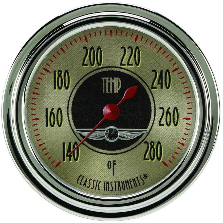 All American Nickel 2-5/8" Full Sweep Water Temp Gauge