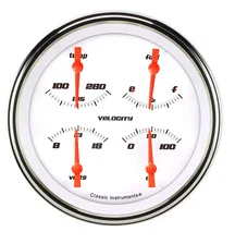 Velocity White 5" Quad Gauge (240-33 Ohm) image 1