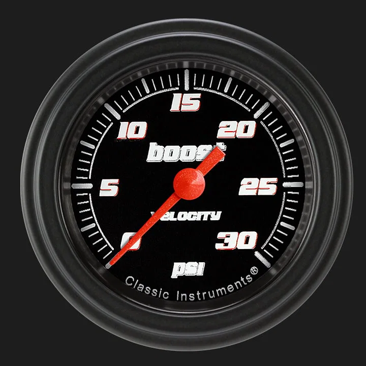Velocity Black 2-1/8" Boost Gauge (30 PSI)