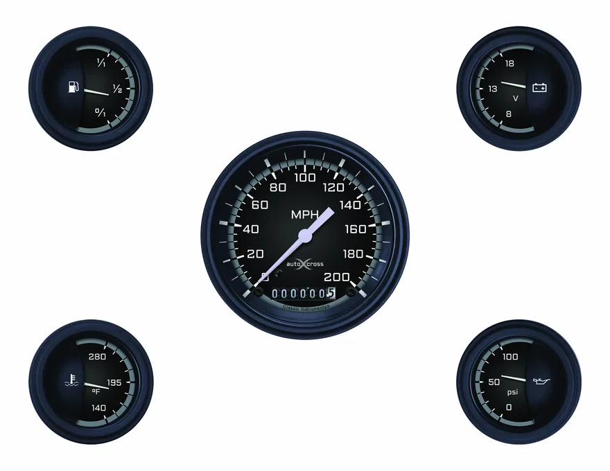 Autocross Gray Six Gauge Set