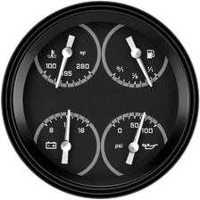 AutoCross Gray 4-5/8" Quad Gauge image 1