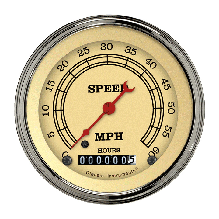 Vintage 3-3/8" Low Speed Speedometer Gauge