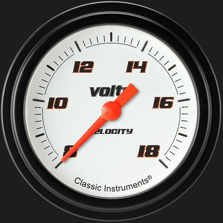 Velocity White 2-5/8" Volt Gauge