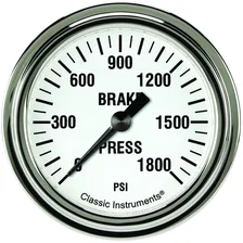 White Hot 2-5/8" Brake Pressure Gauge image 1